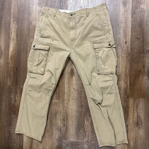 Levis Cargo Pants Khaki White Tab Baggy Y2K Skater Wide Size 39x27